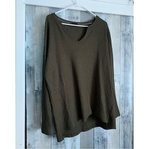 Social Standard Dark Green Waffle Tee